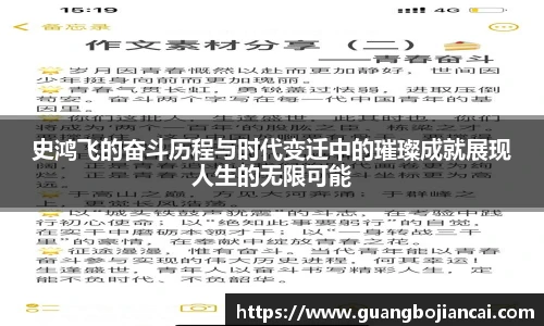 Bwin体育史鸿飞的奋斗历程与时代变迁中的璀璨成就展现人生的无限可能